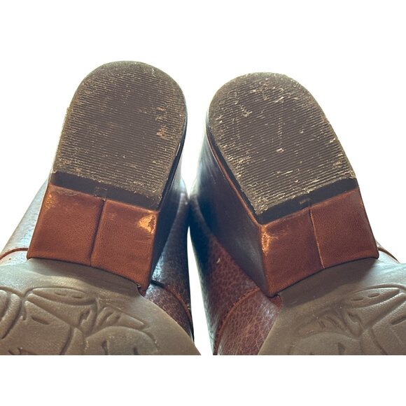 Korks Ease Leather Ankle Boots Chestnut Brown Leather Lace-Up Chunky Heel Size 8 - Picture 8 of 8